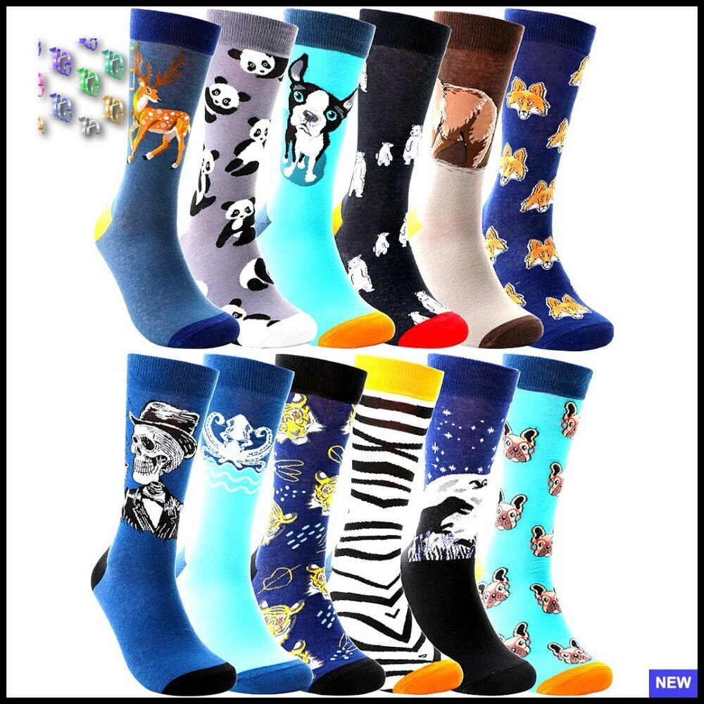 Funny Novelty Cotton Socks Crew Length Breathable Cozy Fashion Boot Socks